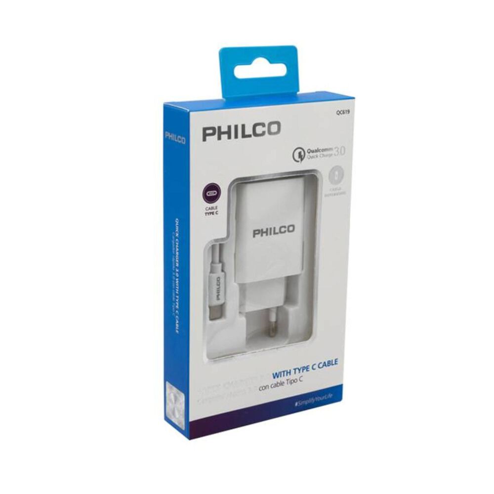 Cargador De Pared Usb Tipo C Carga Rapida 18w Blanco image number 1.0