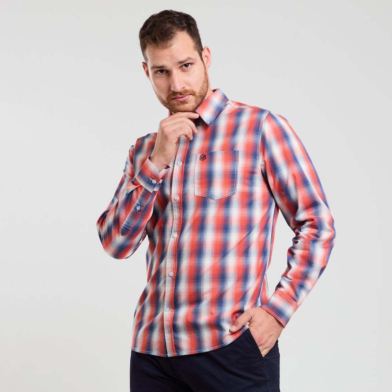 Camisa Cuadrille Regular Manga Larga Hombre Peroe image number 2.0