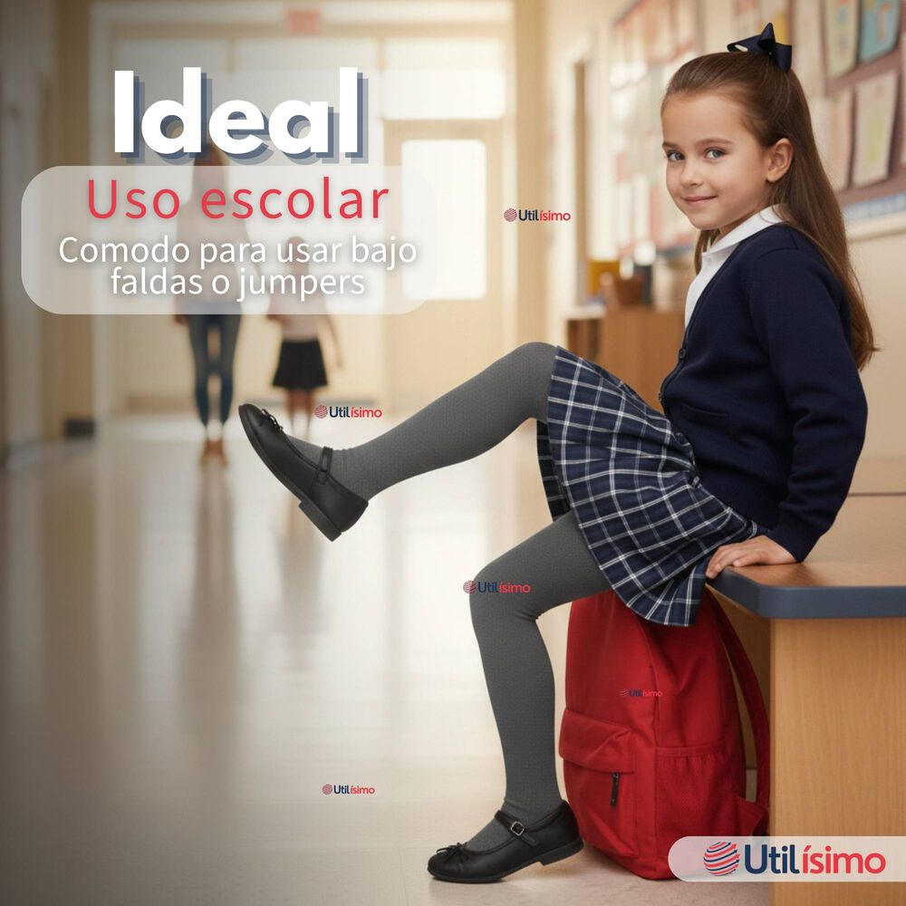 Pack 3 Ballerinas Elasticadas Escolares Ni&ntilde;a Algod&oacute;n Gris image number 7.0