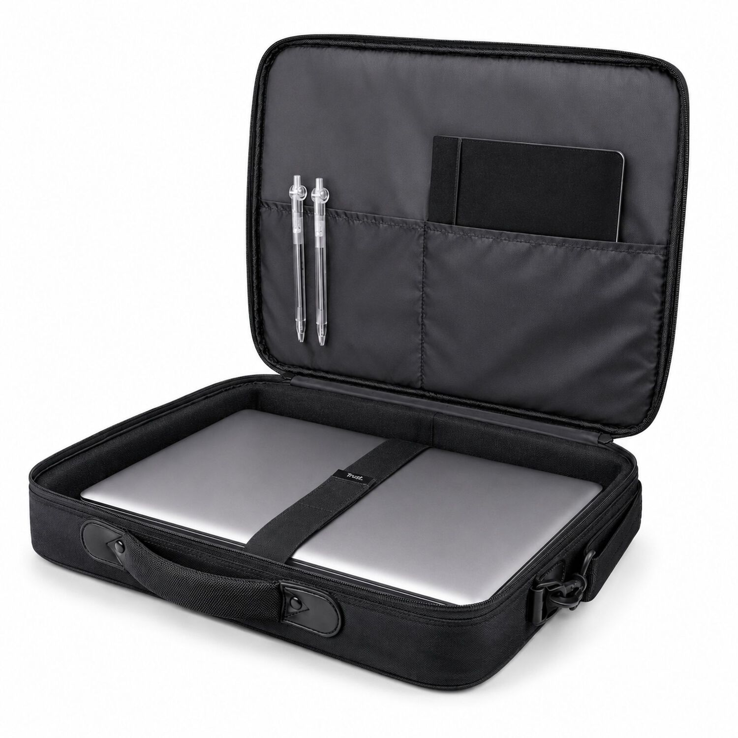 Bolso Notebook Trust Atlanta 16" Con Correa Reinforced Black image number 1.0