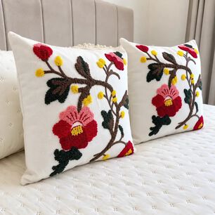 Set De 3 Cojines Decorativos Jard&iacute;n Rub&iacute; Bordados Y Redond