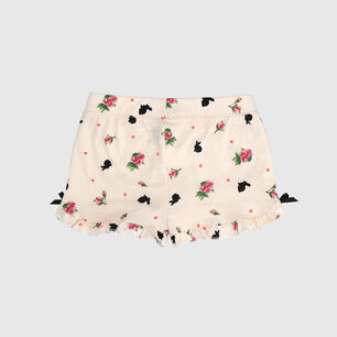 Short Beige Con Vuelos Algod&oacute;n Peruano