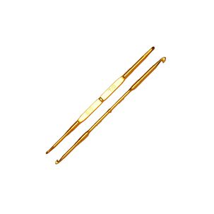 Crochet Doble Aluminio Dorado Lanas 4 Medidas (2mm A 4mm)
