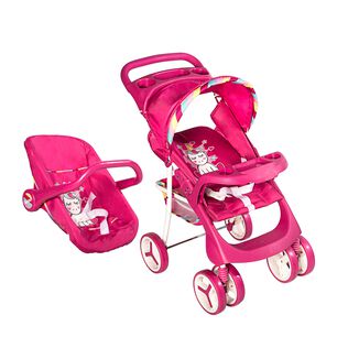 Coche Travel De Juguete Para Mu&ntilde;eca Unicornio Bebesit