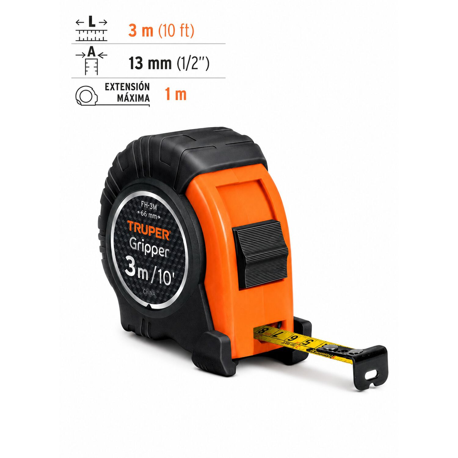 Huincha Cinta De Medir 3m Truper Profesional image number 2.0