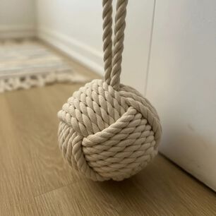 Tope De Puerta Decorativo De Yute Bola R&uacute;stica (1,85 Kg)