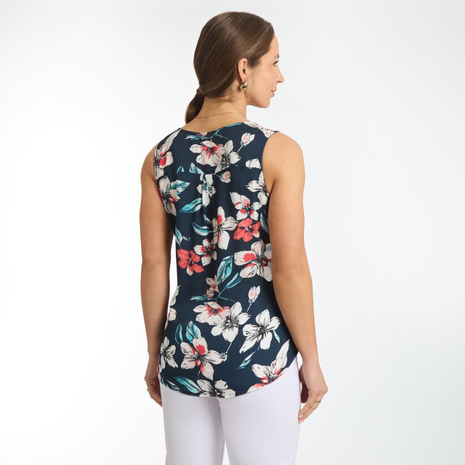 Blusa Lisa Regular Sin Mangas Cuello V Mujer Geeps image number 3.0