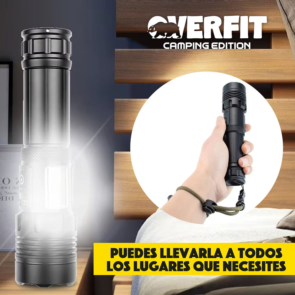 Linterna Led Largo Alcance Tactica Recargable Overfit 1500lm image number 6.0