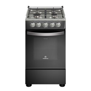 Cocina A Gas 4 Platos Limpiaf&aacute;cil Y Tapa Vidrio Fm4lp Negra
