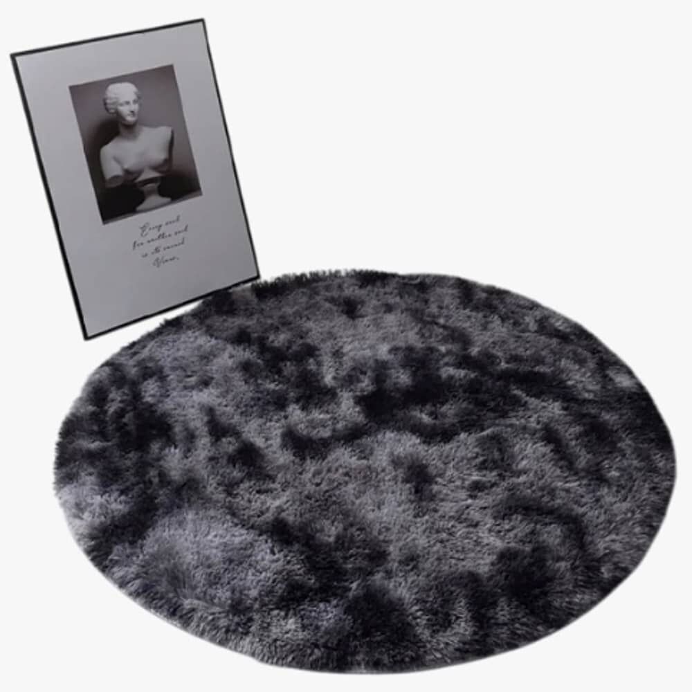 Alfombra Redonda Peluda Gris image number 0.0