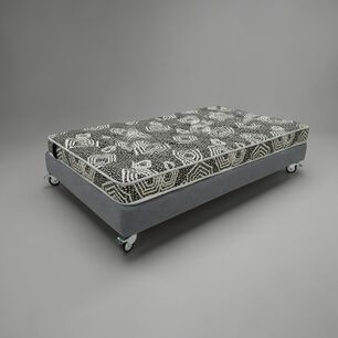 Cama 1.5 Plaza Box 13 Cm L180 Cm + Colchon Modelo Ideal - Rueda Logo (gris)