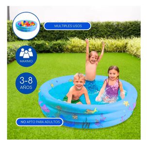 Piscina Inflable 3 Anillos Azul