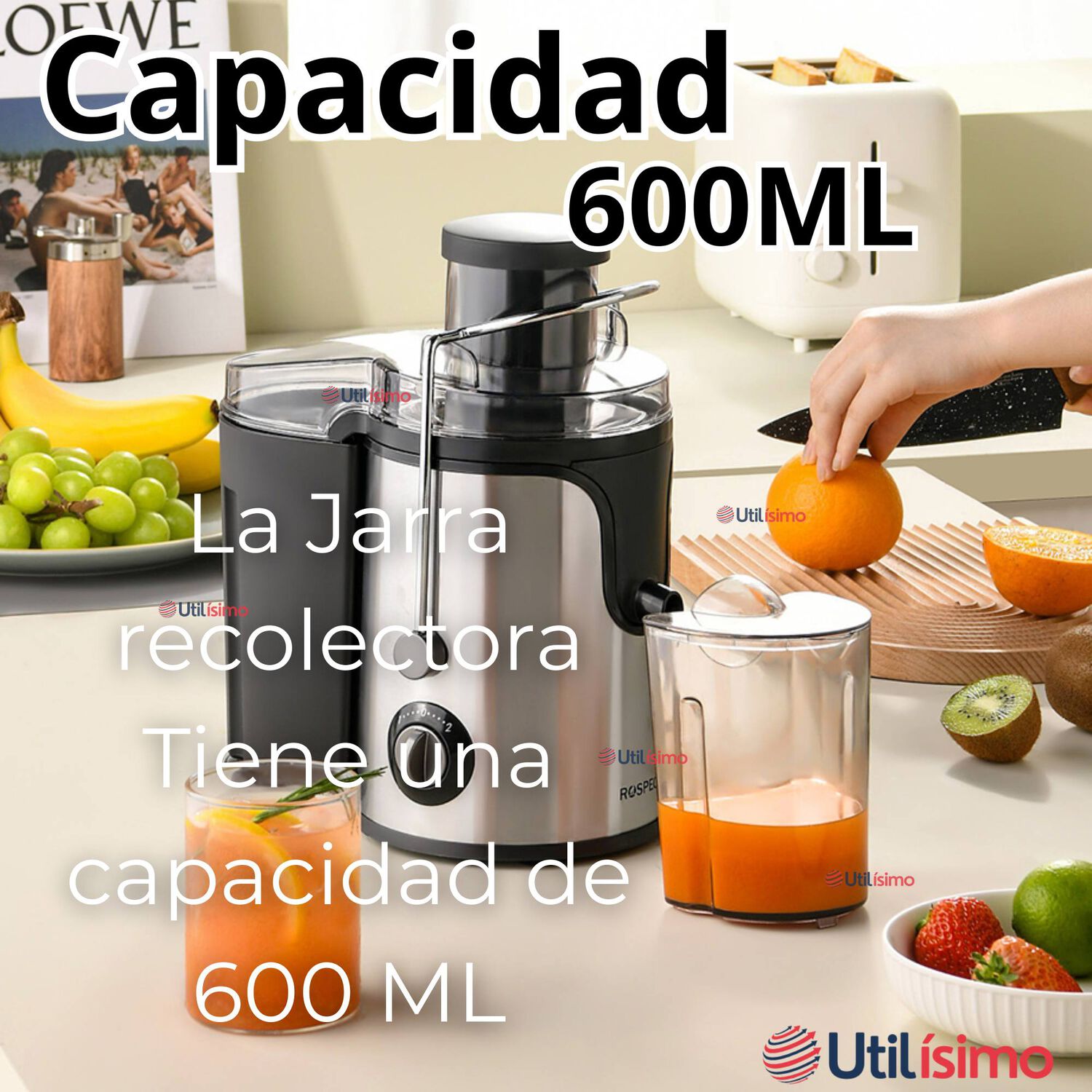 Extractor Exprimidor De Jugos El&eacute;ctrico 1000w De Potencia Frutas Y Verduras image number 8.0