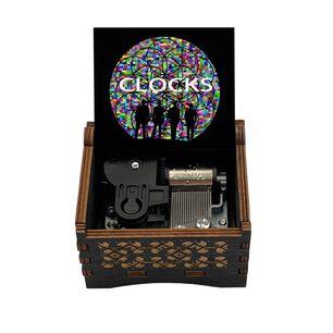 Caja Musical Madera Coldplay Clock A Cuerda