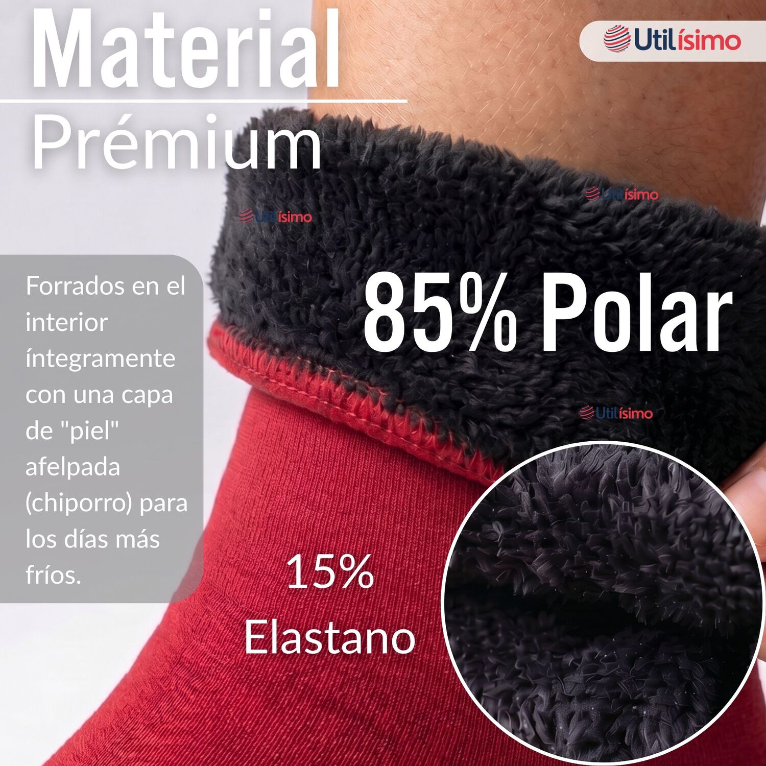 Calcet&iacute;n Chiporro Mujer Surtido Ultra T&eacute;rmico Invierno Polar Unicolor 1 Par image number 4.0