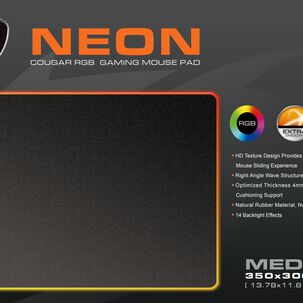 Mouse Pad Cougar Neon Gaming Series Full Rgb Usb