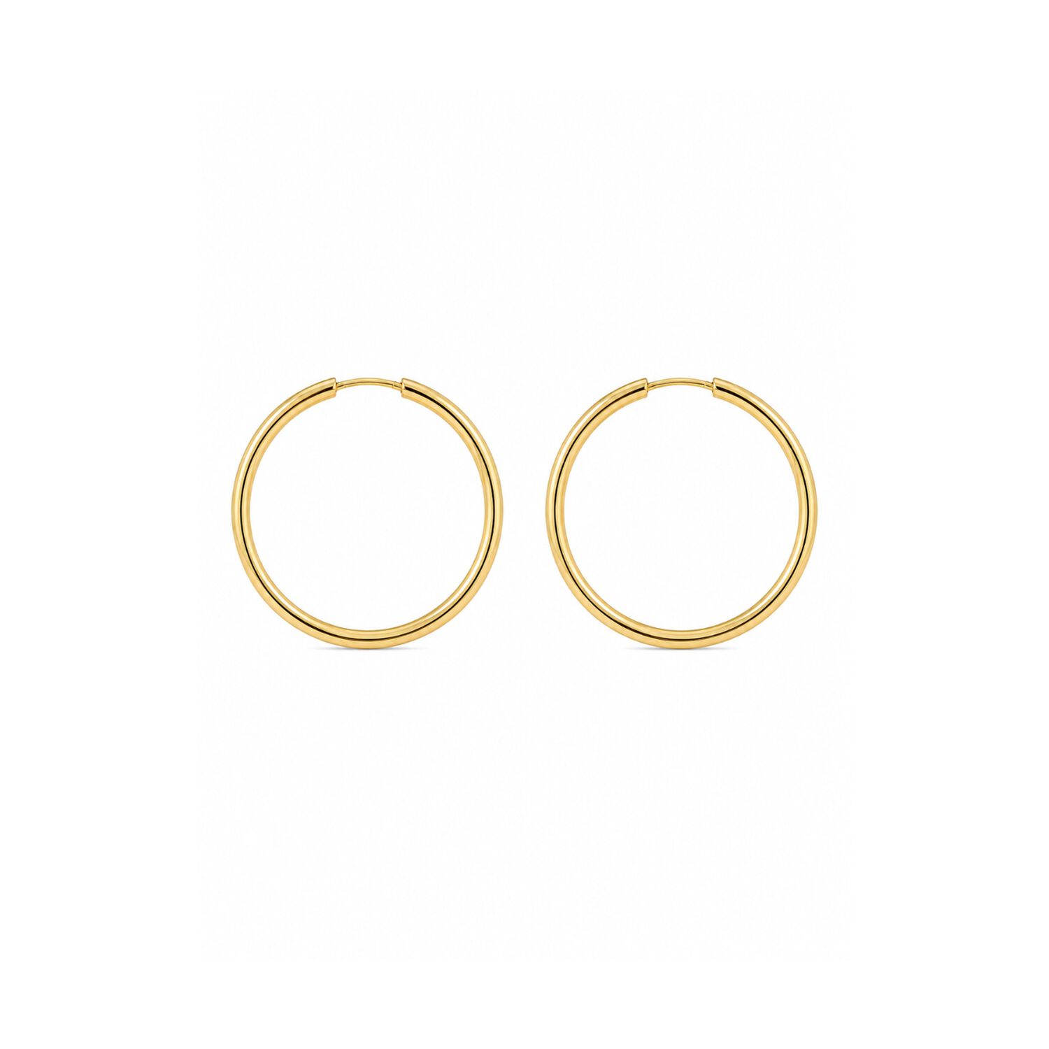 Aros Argolla Tubo 15mm Oro 18k 2.10gr Cl&aacute;sicas Regalo Mujer Dorado image number 0.0