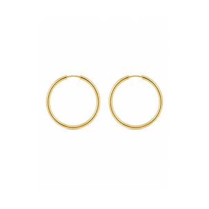 Aros Argolla Tubo 15mm Oro 18k 2.10gr Cl&aacute;sicas Regalo Mujer Dorado