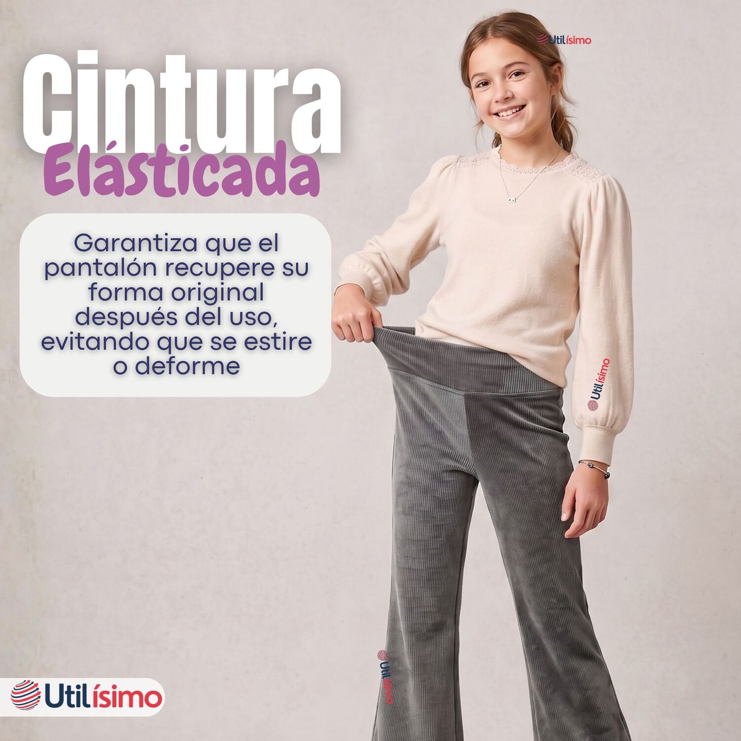 Calza Pantal&oacute;n Palazzo Polar Con Chiporro Ni&ntilde;a Juvenil Elasticada T&eacute;rmica Melange image number 8.0