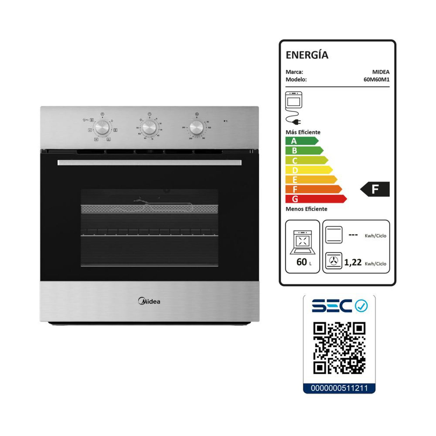 Horno Empotrado Midea Mbog1tam-60ecbs / 67 Litros image number 9.0