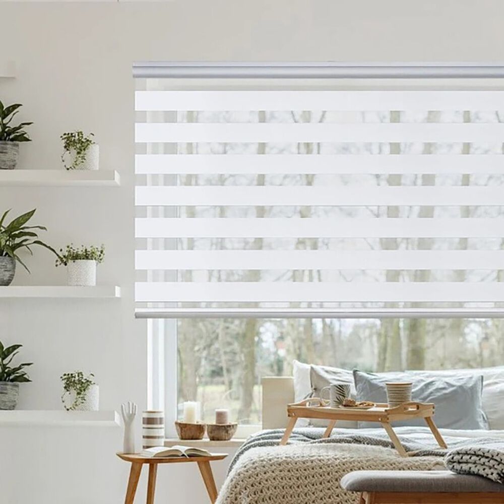 Cortina Roller Duo Zebra 100x180cm Blanco Decorativa image number 1.0