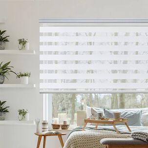 Cortina Roller Duo Zebra 100x180cm Blanco Decorativa