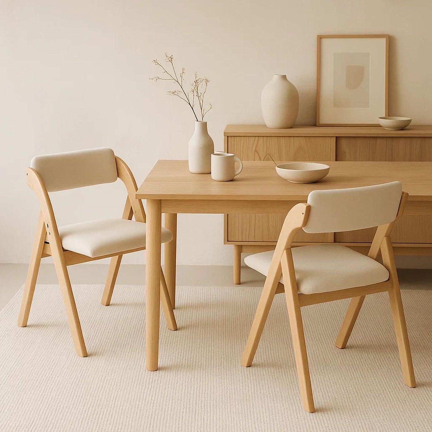 Silla Betlahem De Madera Plegable Acolchada - Beige image number 2.0