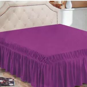 Faldon Liso Cama De 1,5 Plaza