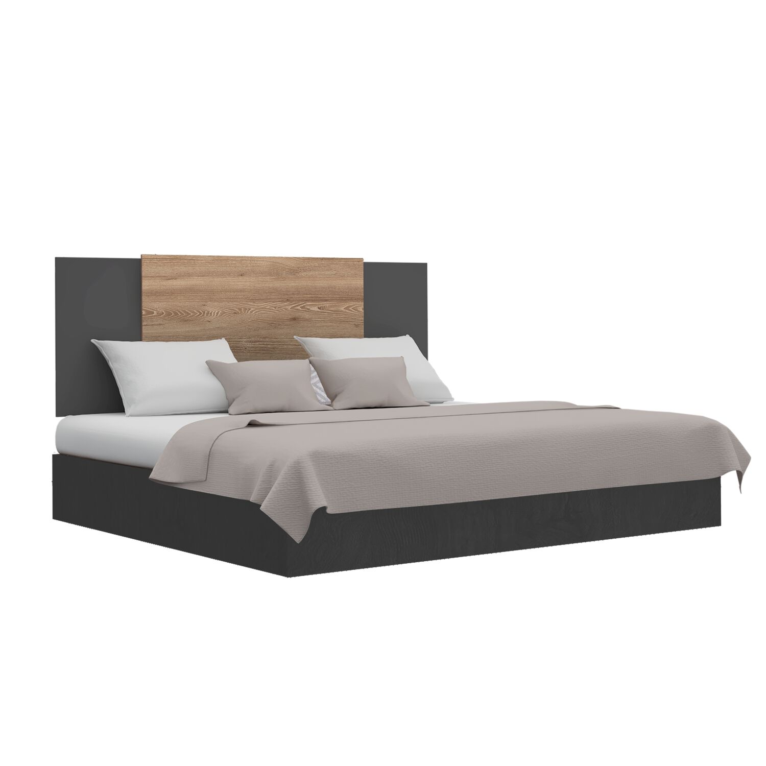Respaldo Expandible 140/200 Cm Caf&eacute; Y Gris image number 1.0