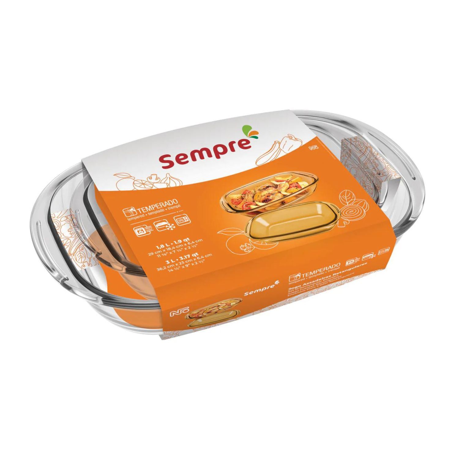 Set 2 Fuentes Rectangulares Sempre Para Horno Menaje Cocina image number 3.0
