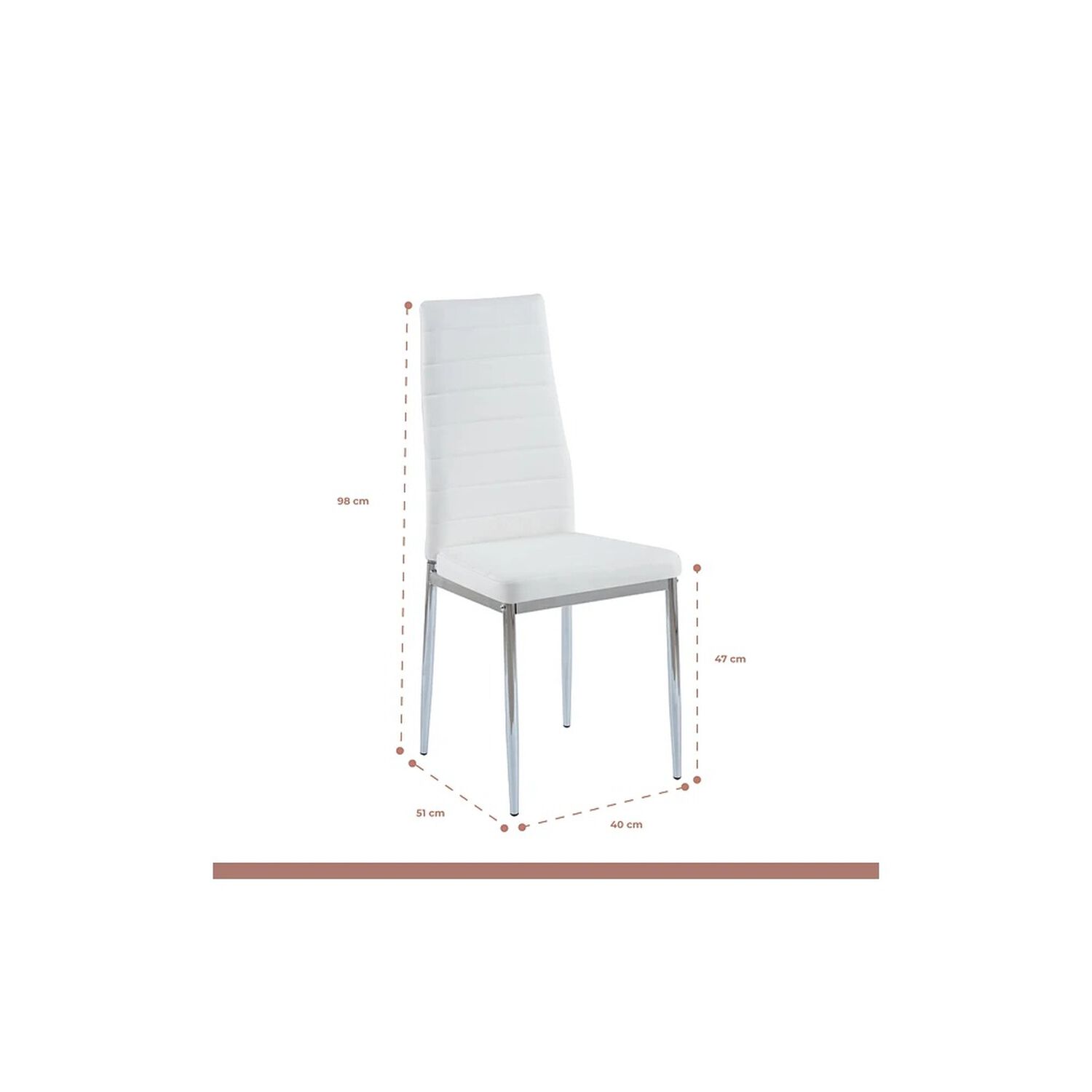 Comedor Mesa De Vidrio Rectangular 140x90cm + 6 Sillas Dining Liana Acolchadas - Blancas image number 5.0