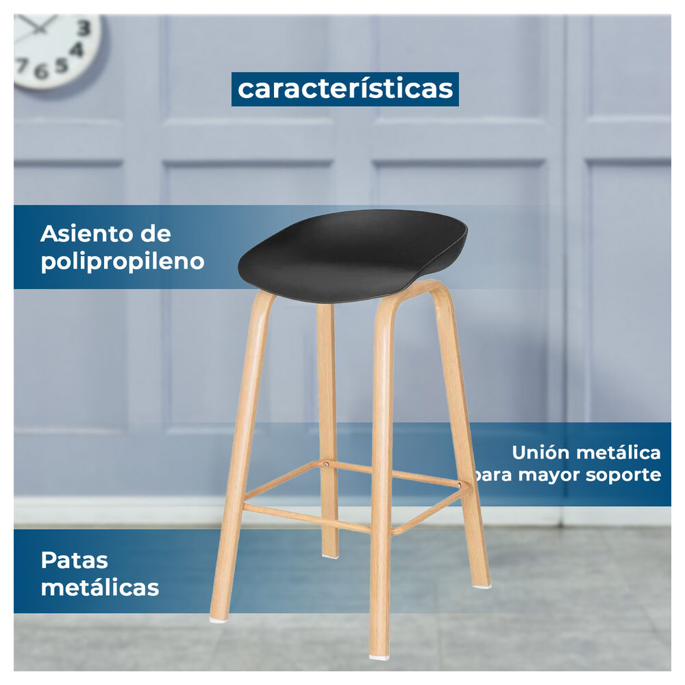 Silla Taburetes Altas De Bar Con Patas De Metal image number 1.0