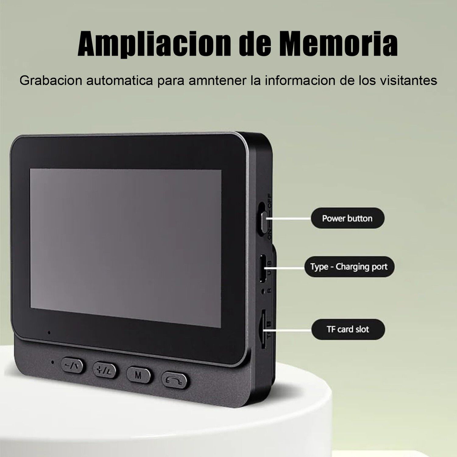 Timbre Inal&aacute;mbrico Con Pantalla Lcd 4.3 Y C&aacute;mara Hd 1080p image number 2.0