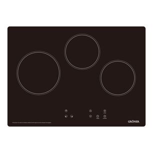 Encimera Vitrocer&aacute;mica Gr&ouml;ner Touch Black 3q