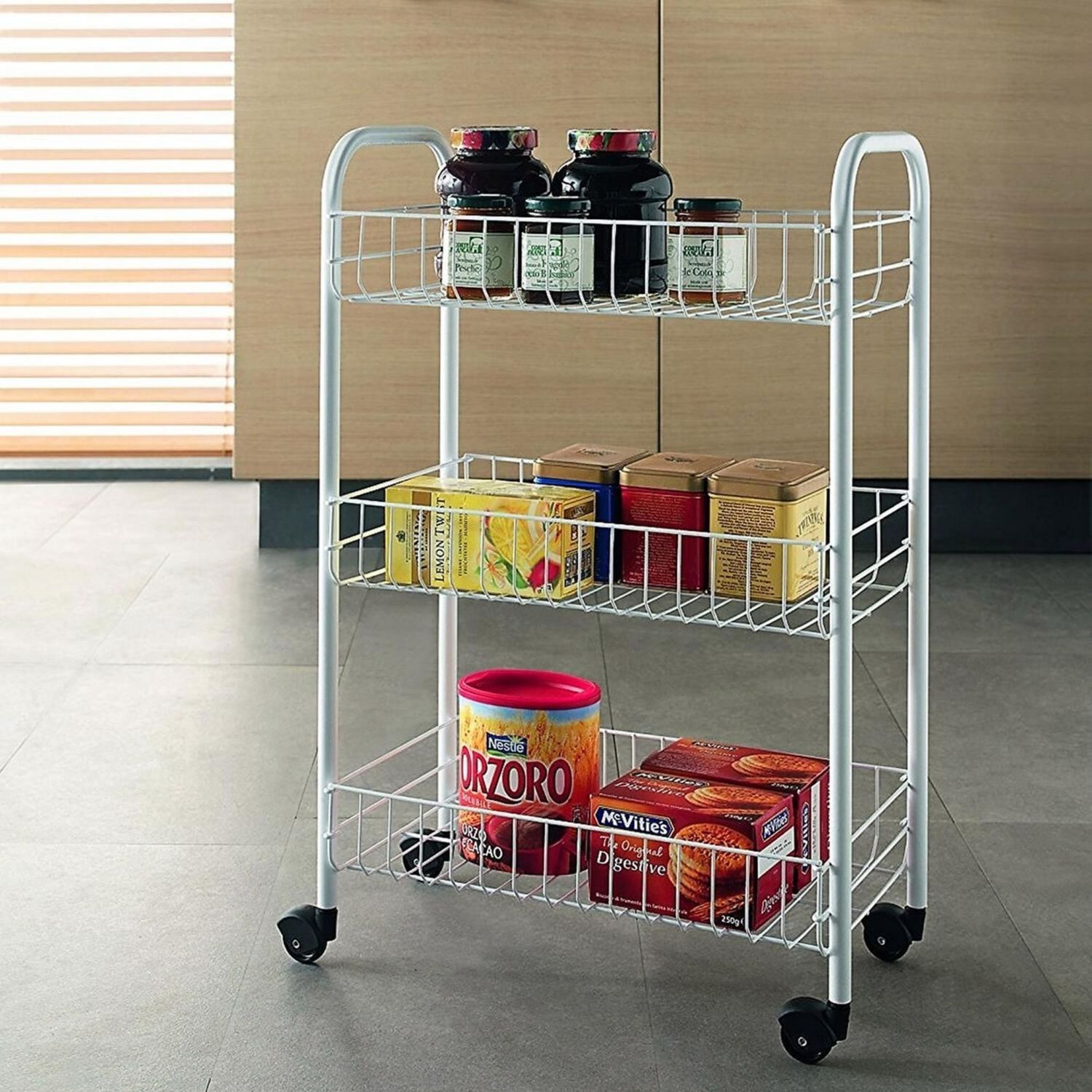 Organizador Cocina Metal Blanco Ruedas 61 X 27 Cm image number 3.0