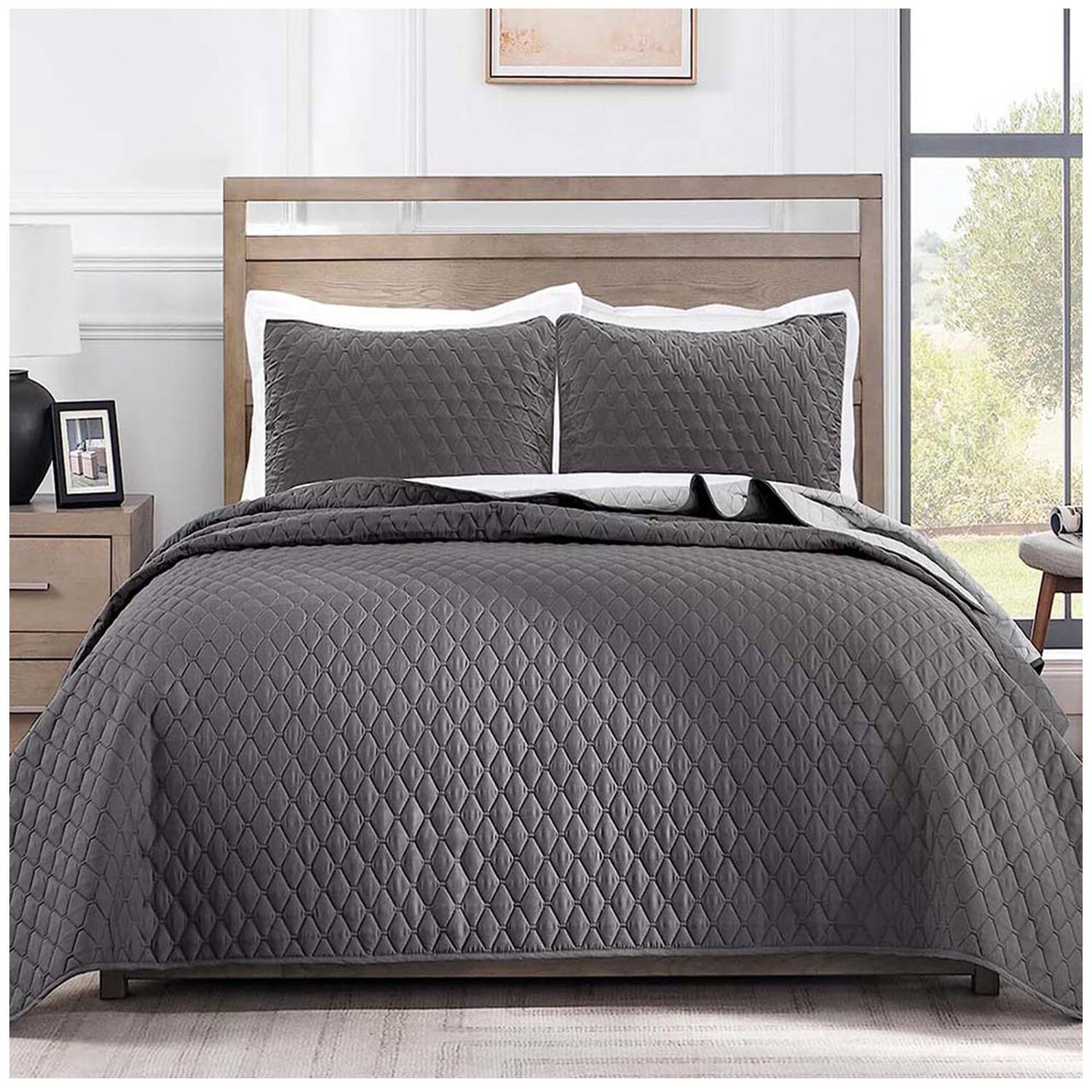 Cubrecama Quilt King Gris image number 0.0