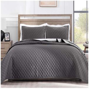 Cubrecama Quilt King Gris