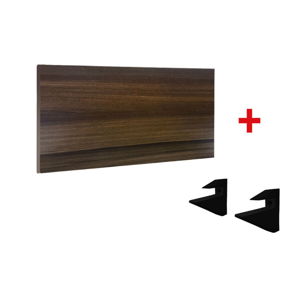 Set 1 Repisa + 2 Soportes Mdp Chocolate 90x25cm Brasforma image number 1.0