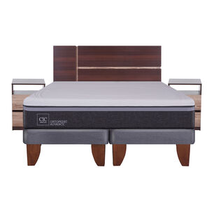 Cama Europea Cic Ortopedic Advance / 2 Plazas / Base Dividida + Set De Maderas