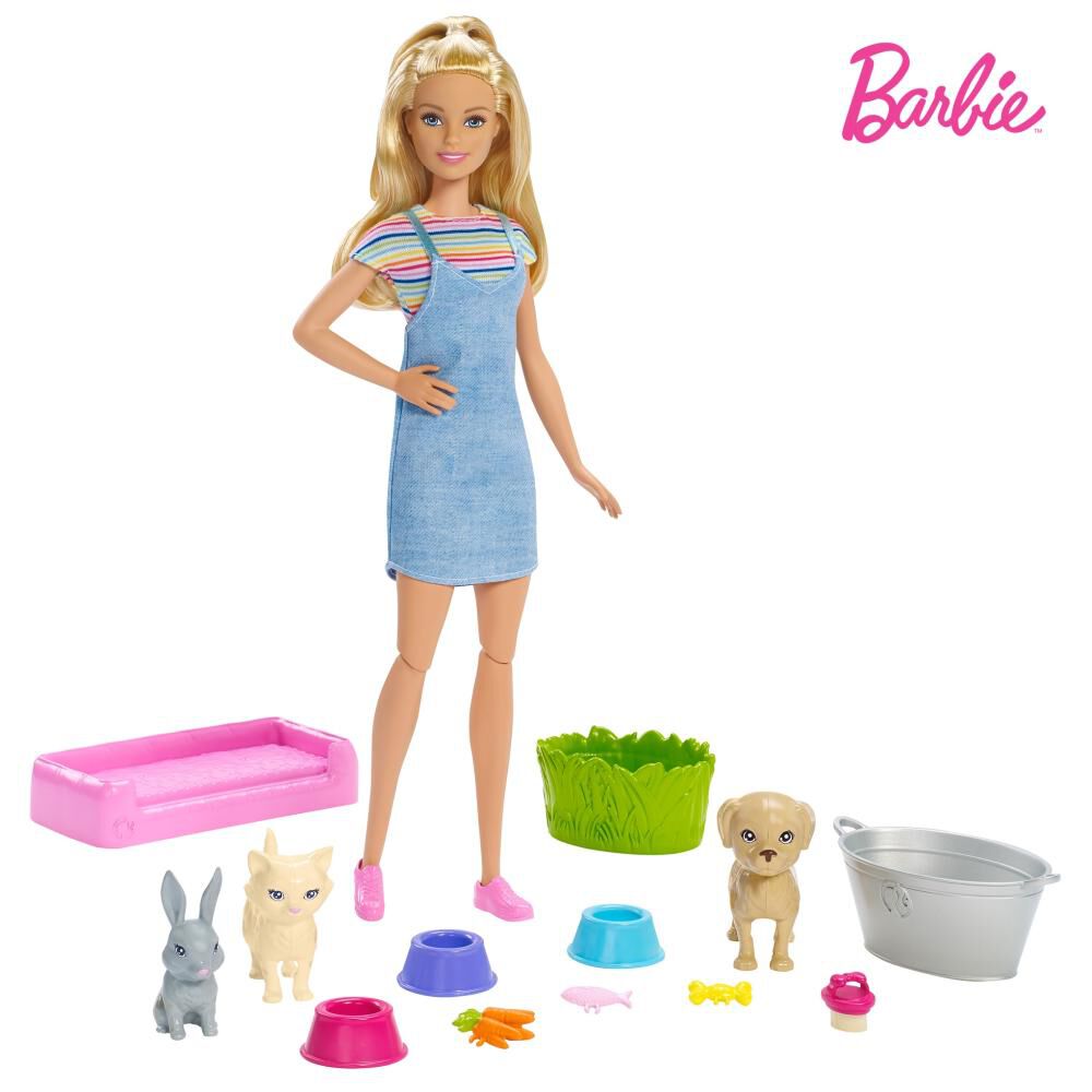 muneca barbie bano de perritos