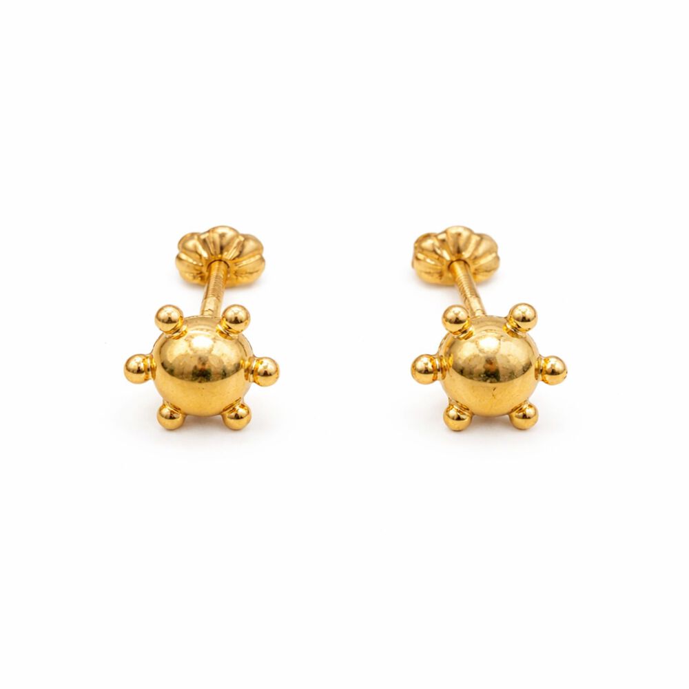 Aros Bolita Pistilo 6mm N3 Oro 18k Atornillados 1.50gr Mujer Hipoalerg&eacute;nicos image number 0.0