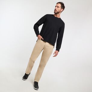 Pantal&oacute;n Liso Tiro Medio Slim Hombre Az Black