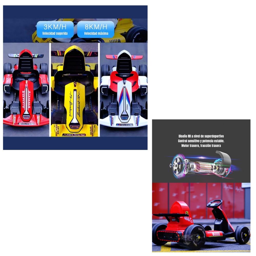 Go Kart Auto El&eacute;ctrico 12v25a Rojo Con Control Lubabycas image number 11.0