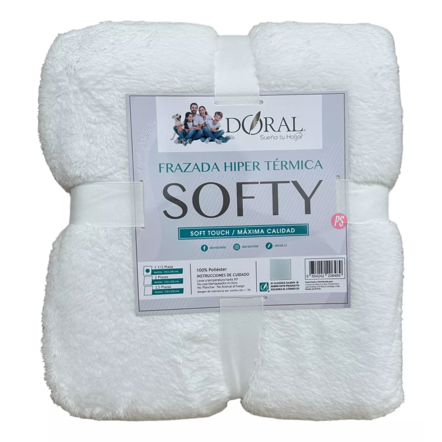 Frazada Softy Lisa 1.5 Plazas Hipertermica Tonos Claros - Ps image number 3.0