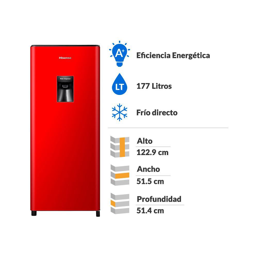 Refrigerador Monopuerta Hisense HRO179RD / Frío Directo / 177 Litros / A+ image number 1.0