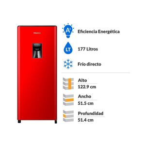 Refrigerador Monopuerta Hisense HRO179RD / Frío Directo / 177 Litros / A+