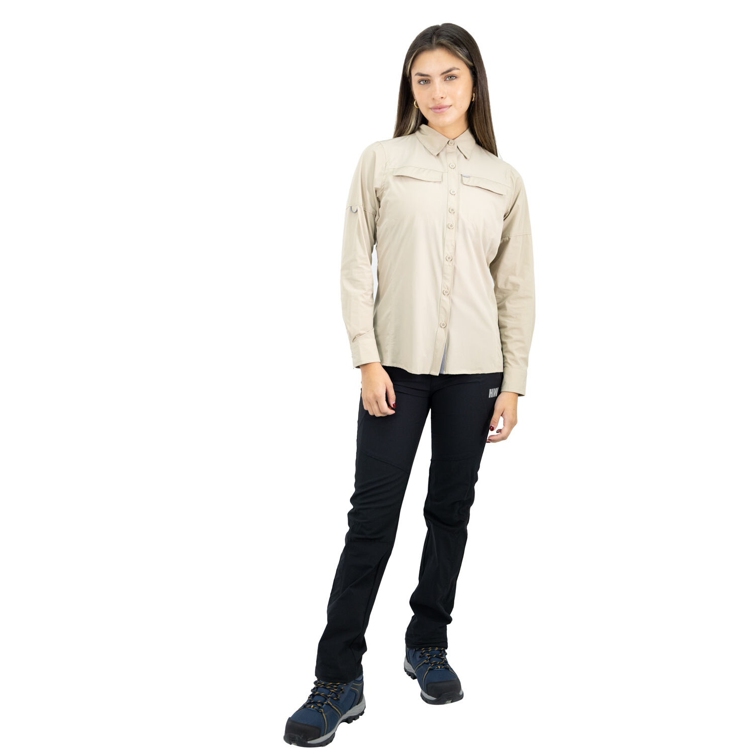 Camisa Hw Antakari Spandex Mujer Beige image number 3.0
