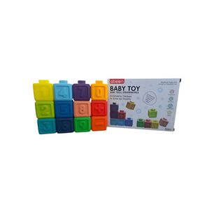 Bloques Sensoriales De Silic&oacute;n Para Beb&eacute; 12 Piezas Multicolor Apilables