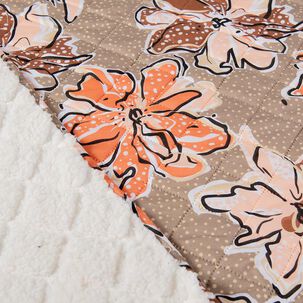 Quilt Estampado Sherpa 2 Plazas Flores