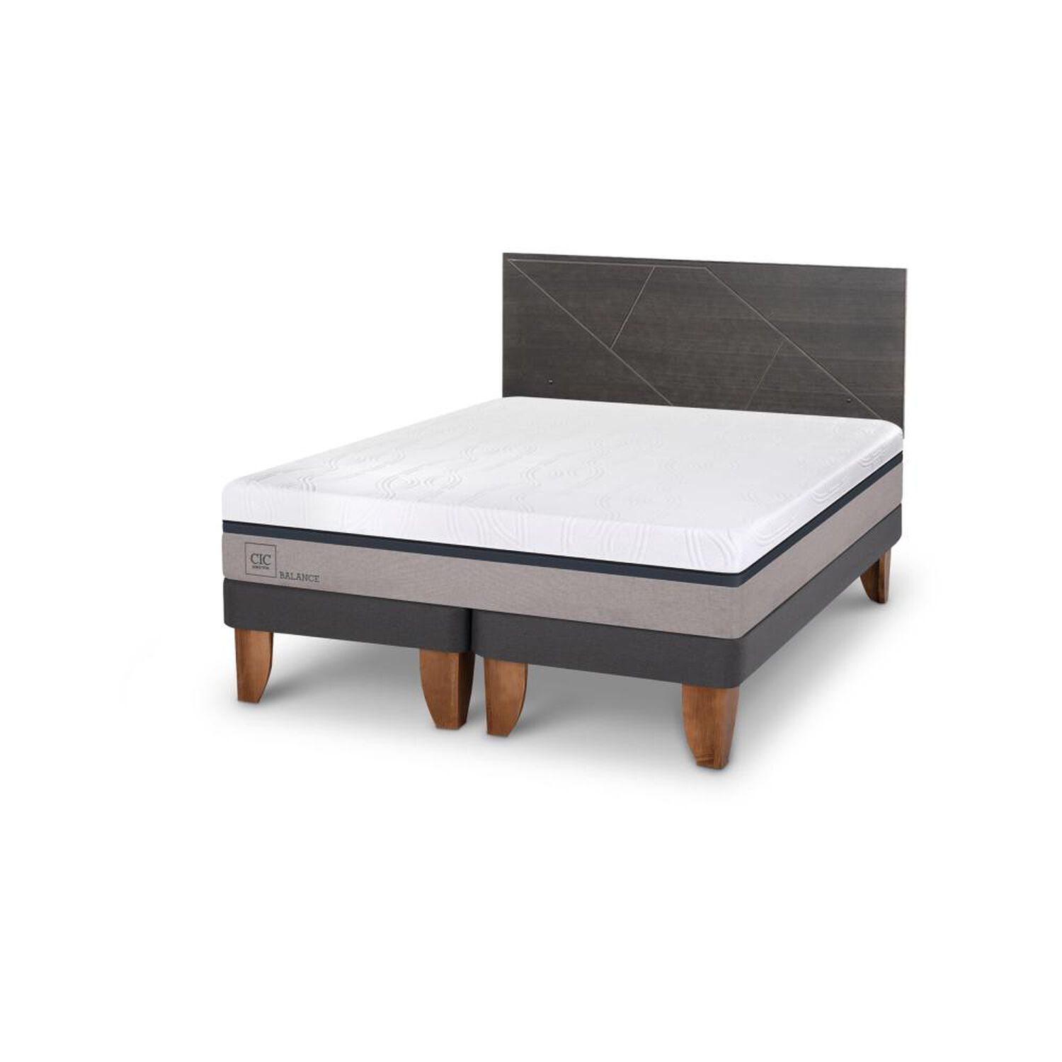 Cama Europea Cic Balance / 2 Plazas / Base Dividida + Respaldo image number 1.0